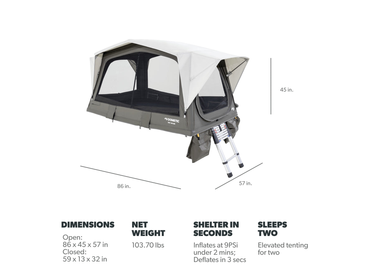 Dometic TRT 140 AIR Inflatable Roof Top Tent - 2 Person