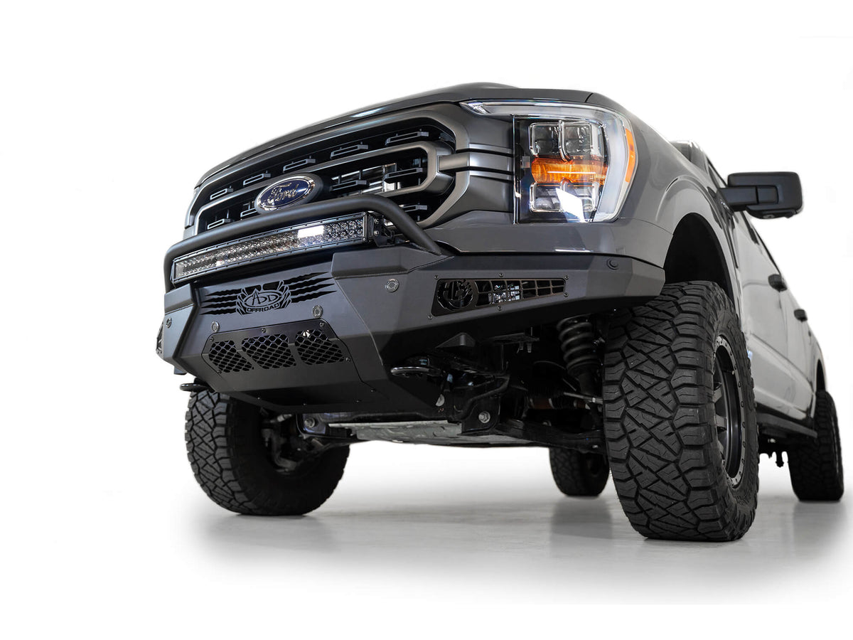 Addictive Desert Designs 2021-2023 Ford F-150 Honeybadger Front Bumper With Top Hoop