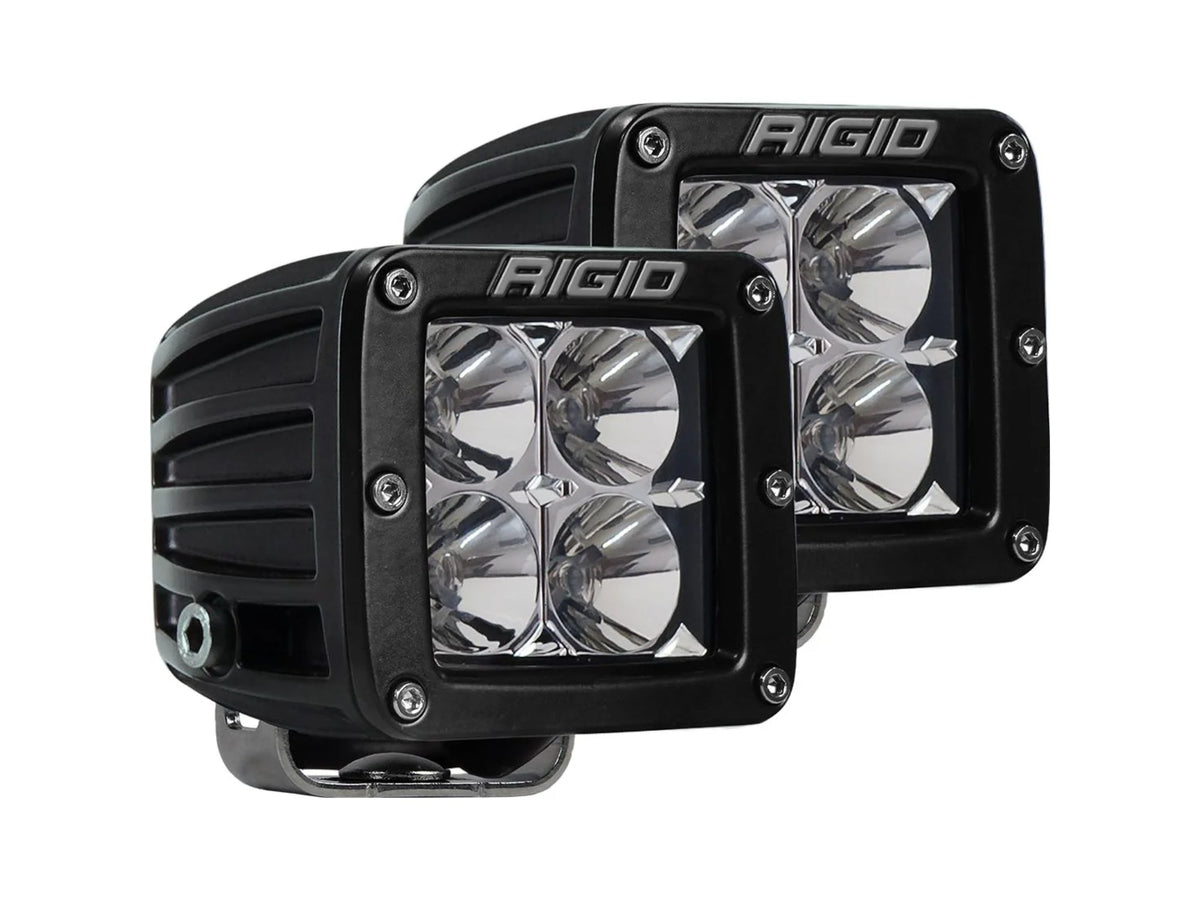 4 x Rigid Industries D-Series PRO 3&quot; Flood Surface Mount Black Pod Lights (2 Pairs)