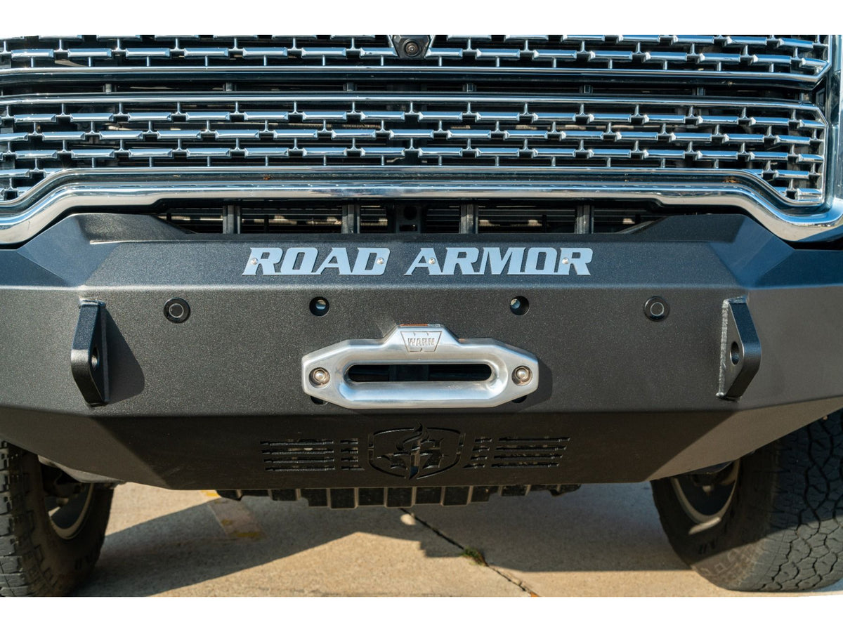Road Armor Stealth Front Winch Bumper Titan II Guard - Texture Black 2020-2023 GMC 2500 3500