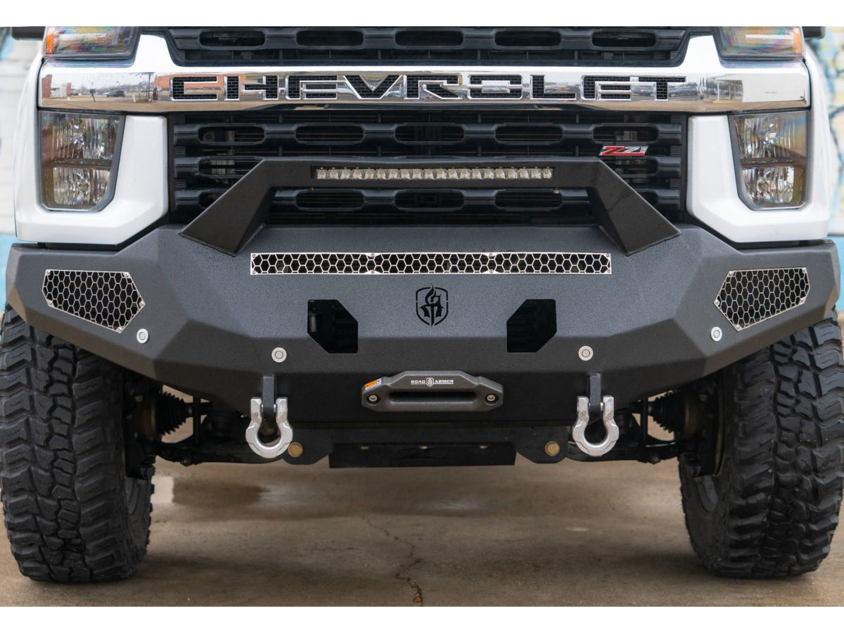 Road Armor Evolution Front Bumper with Sheet Metal Pre-Runner (Black) 2020-2023 Chevrolet 2500 3500