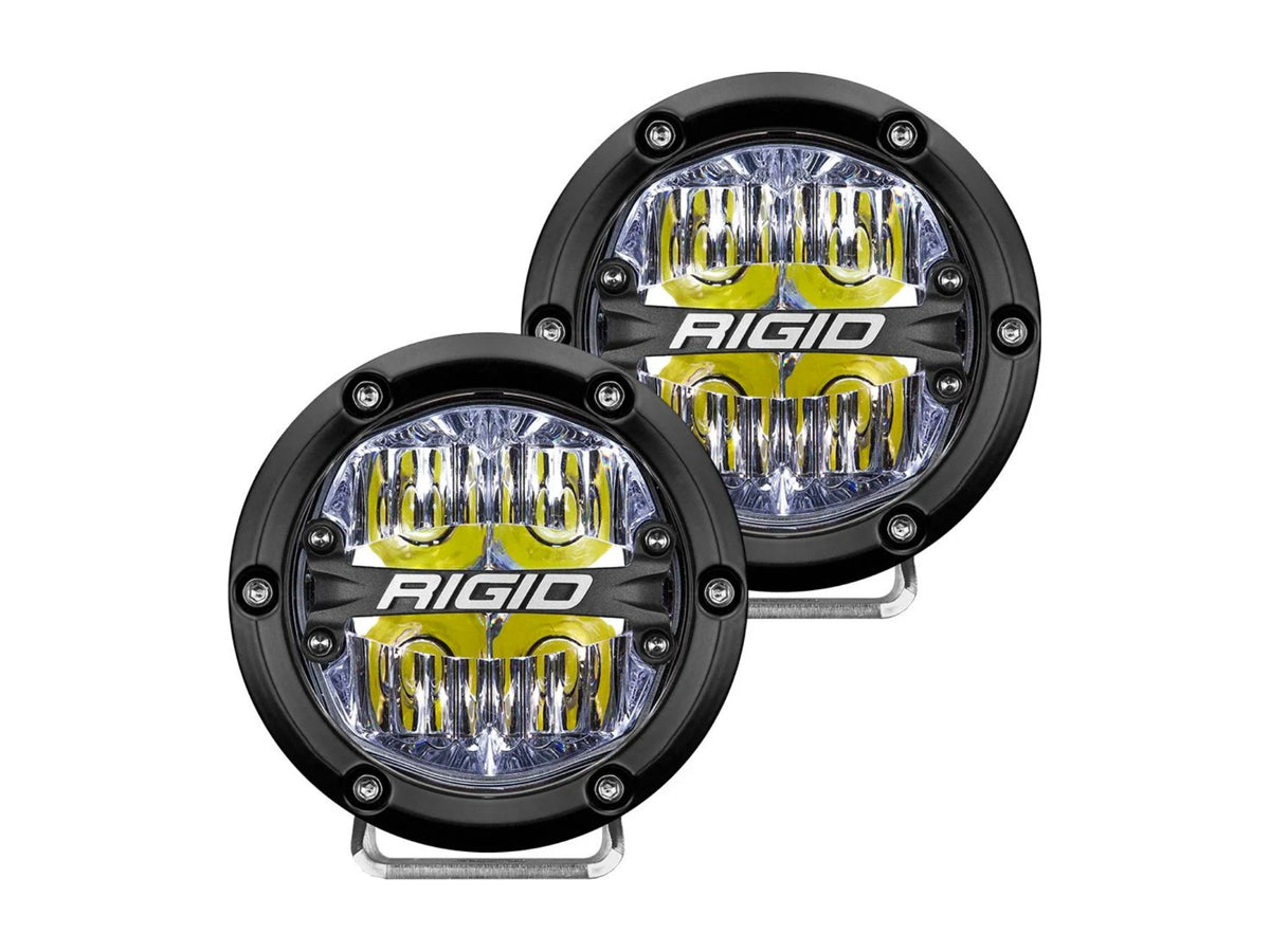 Rigid Industries 360-Series 4 Inch LED Off-Road Drive Optic With White Backlight| Pair