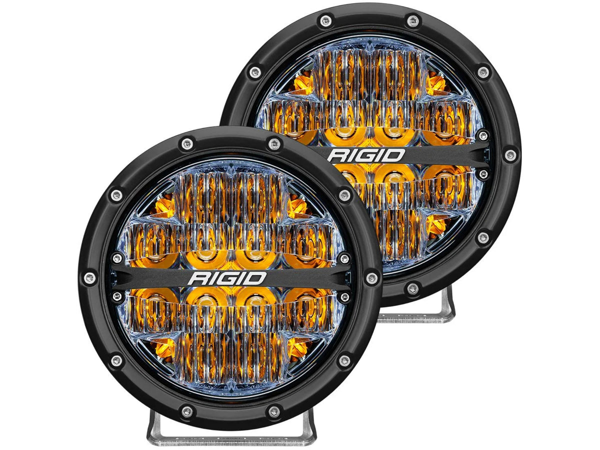 Rigid Industries 360-series 6 Inch LED Off-Road Drive Optic With Amber Backlight| Pair