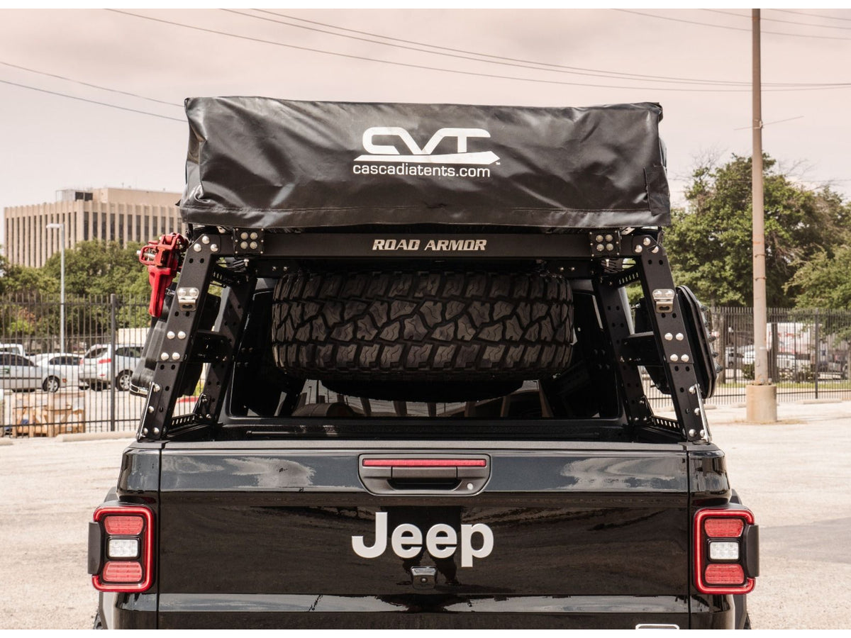 Road Armor Treck 5Ft. Adjustable Bed Rack System | Includes Bracket Kit - Texture Black 2019-2022 Ford Ranger