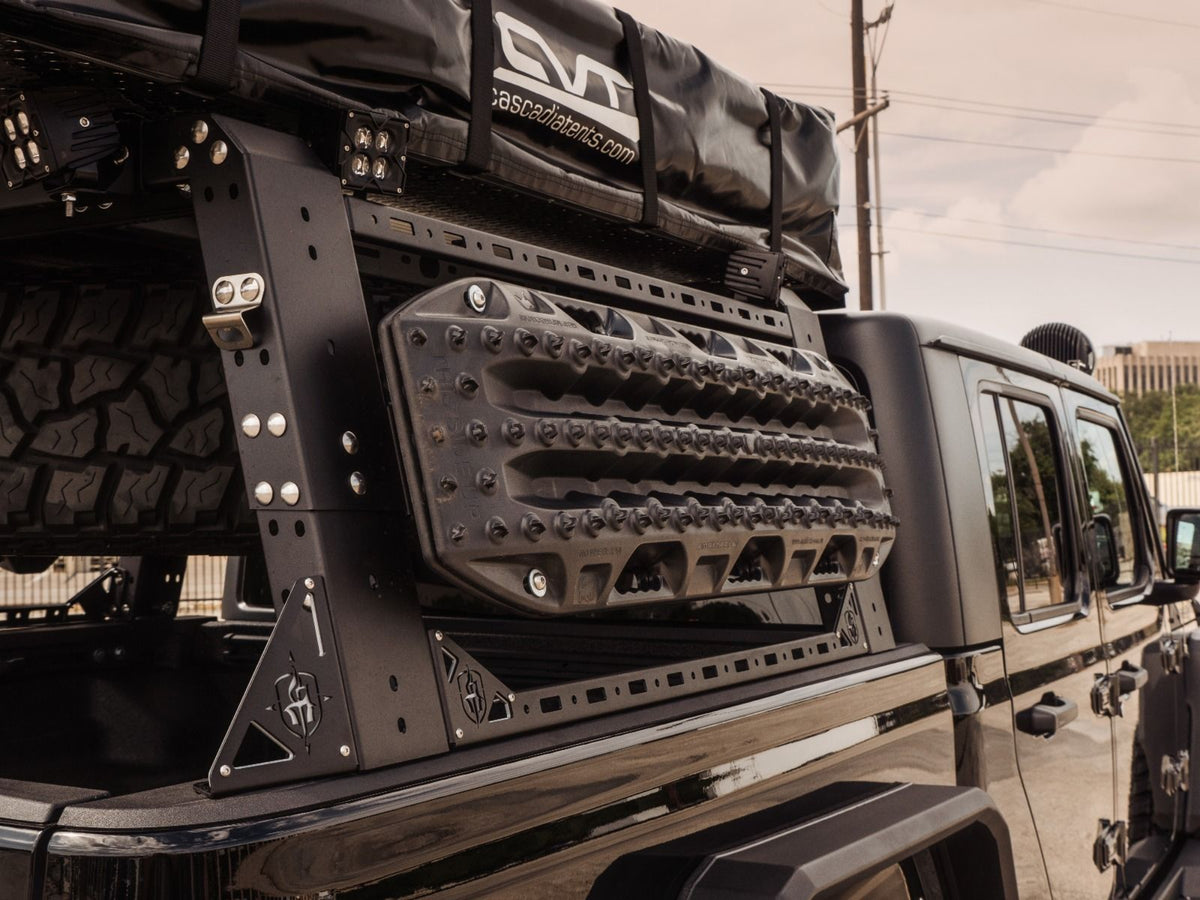 Road Armor Treck Bed Rack System | Drill-Less Mounting Bracket Kit - Texture Black 2015-2023 Ford F-150 Raptor