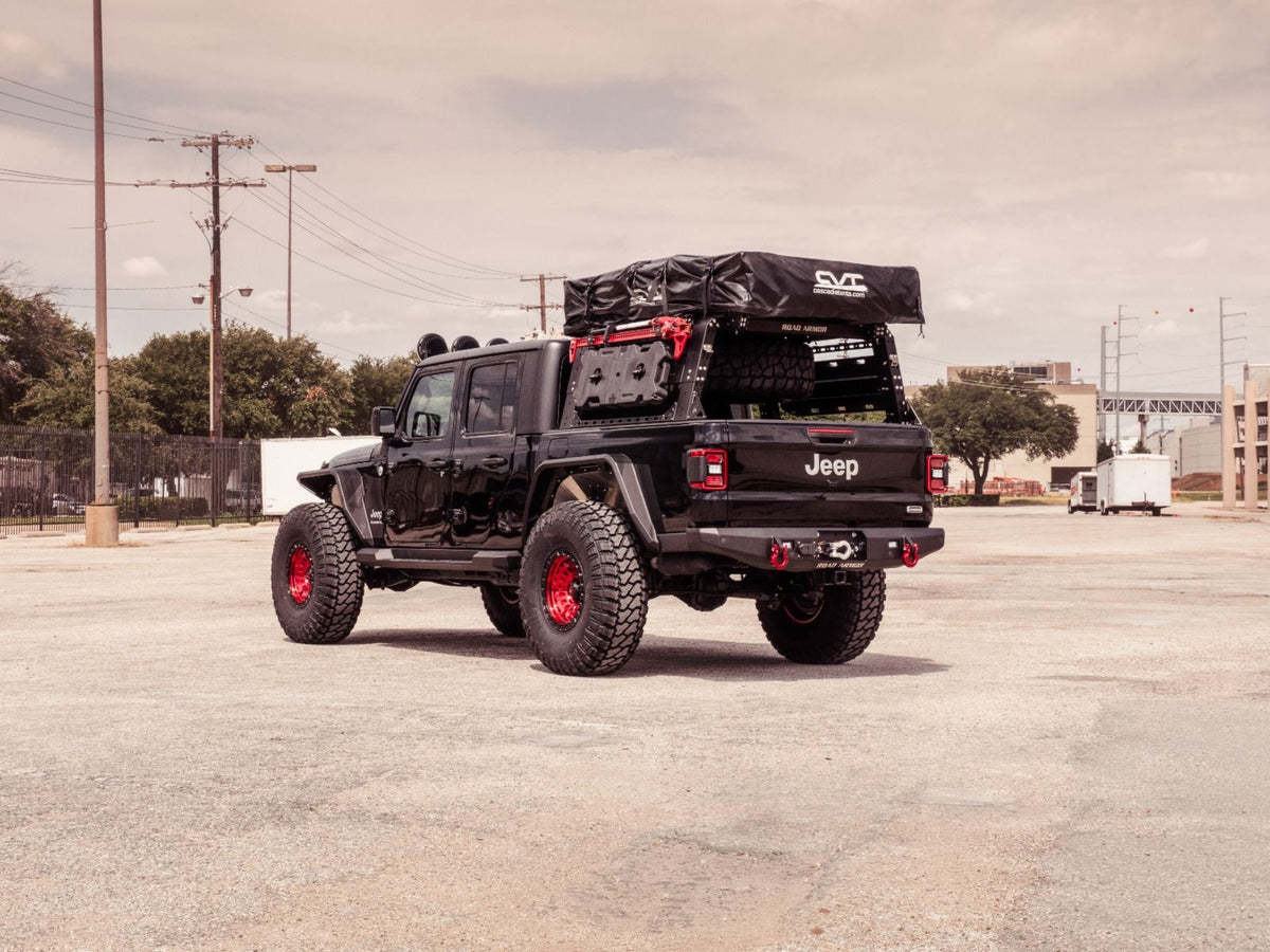 Road Armor Stealth Rear Full Width Winch Bumper - Texture Black 2020-2023 Jeep JT