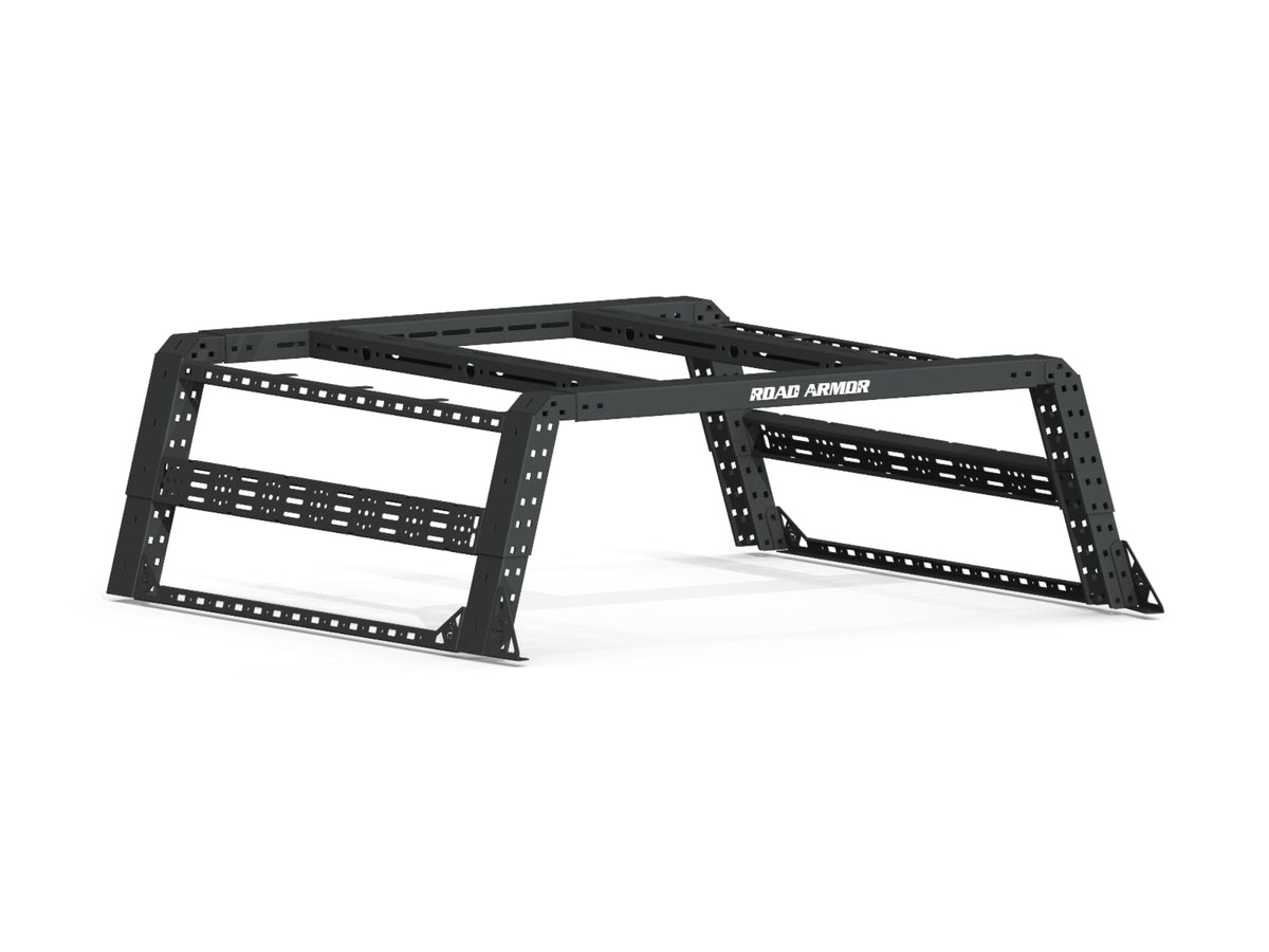 Road Armor Treck 5ft. Adjustable Bed Rack System | Overland Package | Includes Bracket Kit - Texture Black 2019-2022 Ford Ranger