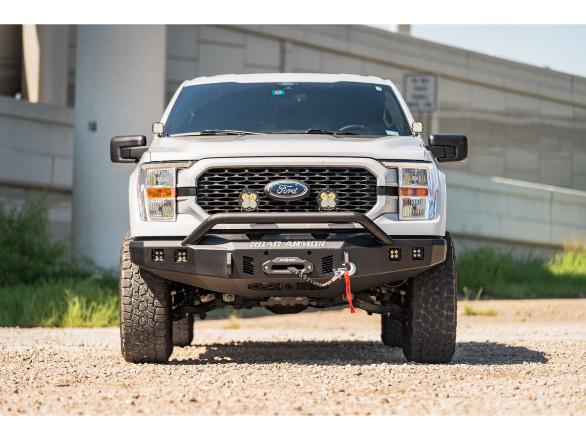 Road Armor Stealth Front Winch Bumper Pre-Runner Guard - Texture Black 2021-2023 Ford F-150