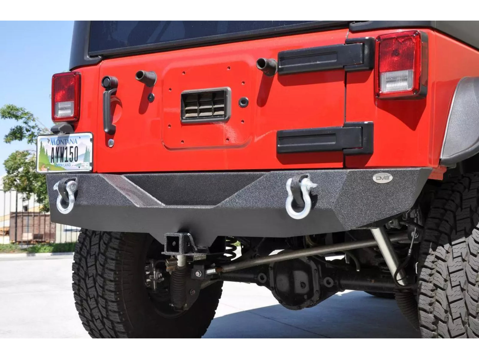 DV8 Offroad Jeep JK Rear Bumper 07-18 Wrangler JK Steel Mid Length
