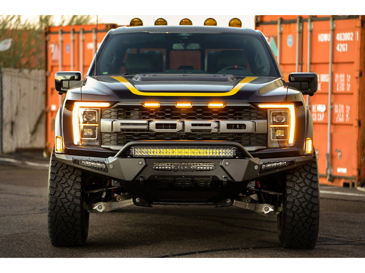 Addictive Desert Designs 2021-2023 Ford F-150 Raptor/Raptor R Honeybadger Front Bumper W/ Top Hoop