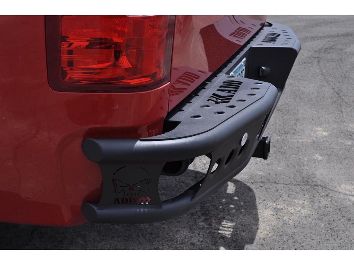 Addictive Desert Designs Chevy Silverado 1500 Dimple R Rear Bumper With Backup Sensor Cutout