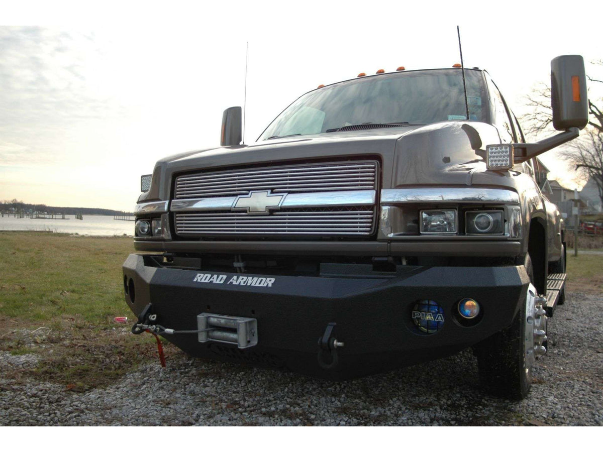 Road Armor Stealth Front Winch Bumper | Round Holes - Texture Black 2003-2009 Chevrolet/GMC C4500/C5500