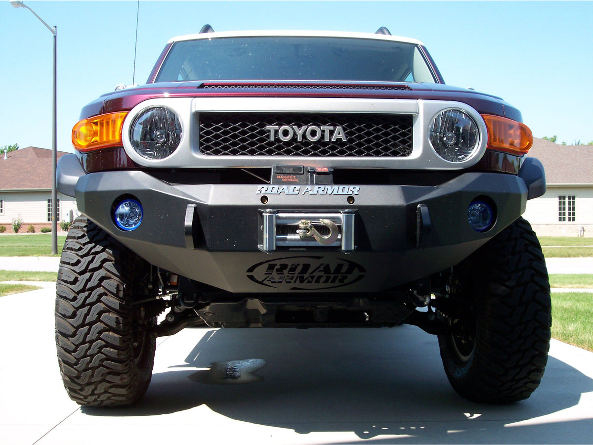 Road Armor Stealth Front Winch Bumper | Round Holes - Texture Black 2006-2014 Toyota FJ Cruiser
