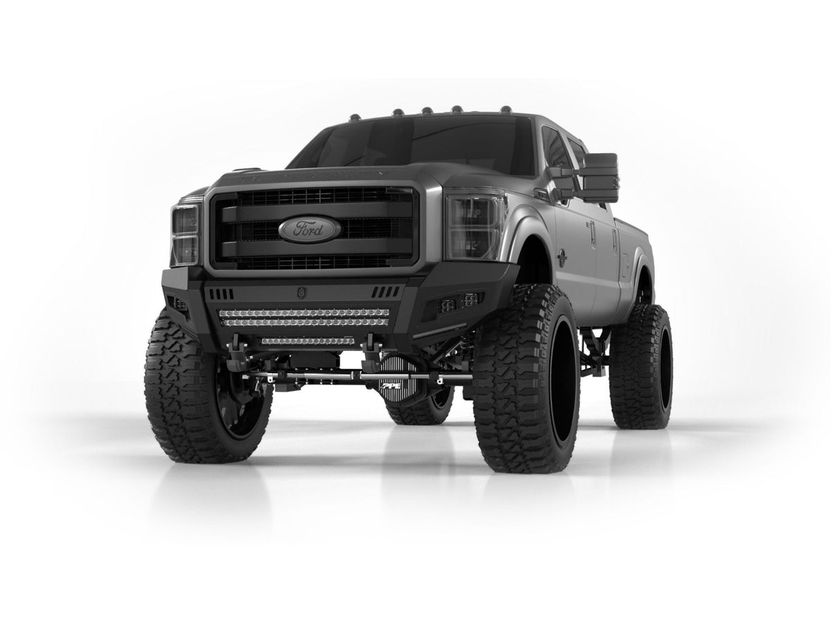 Road Armor Identity Front Bumper Full Kit | Shackle Center Section | Standard End Pods | Beauty Ring - Texture Black 2011-2016 Ford F-250/F-350