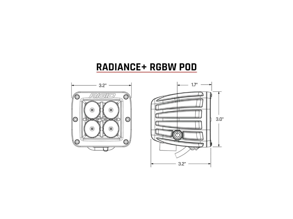 4 x Rigid Industries Radiance+ Pod RGBW | 2 Pair
