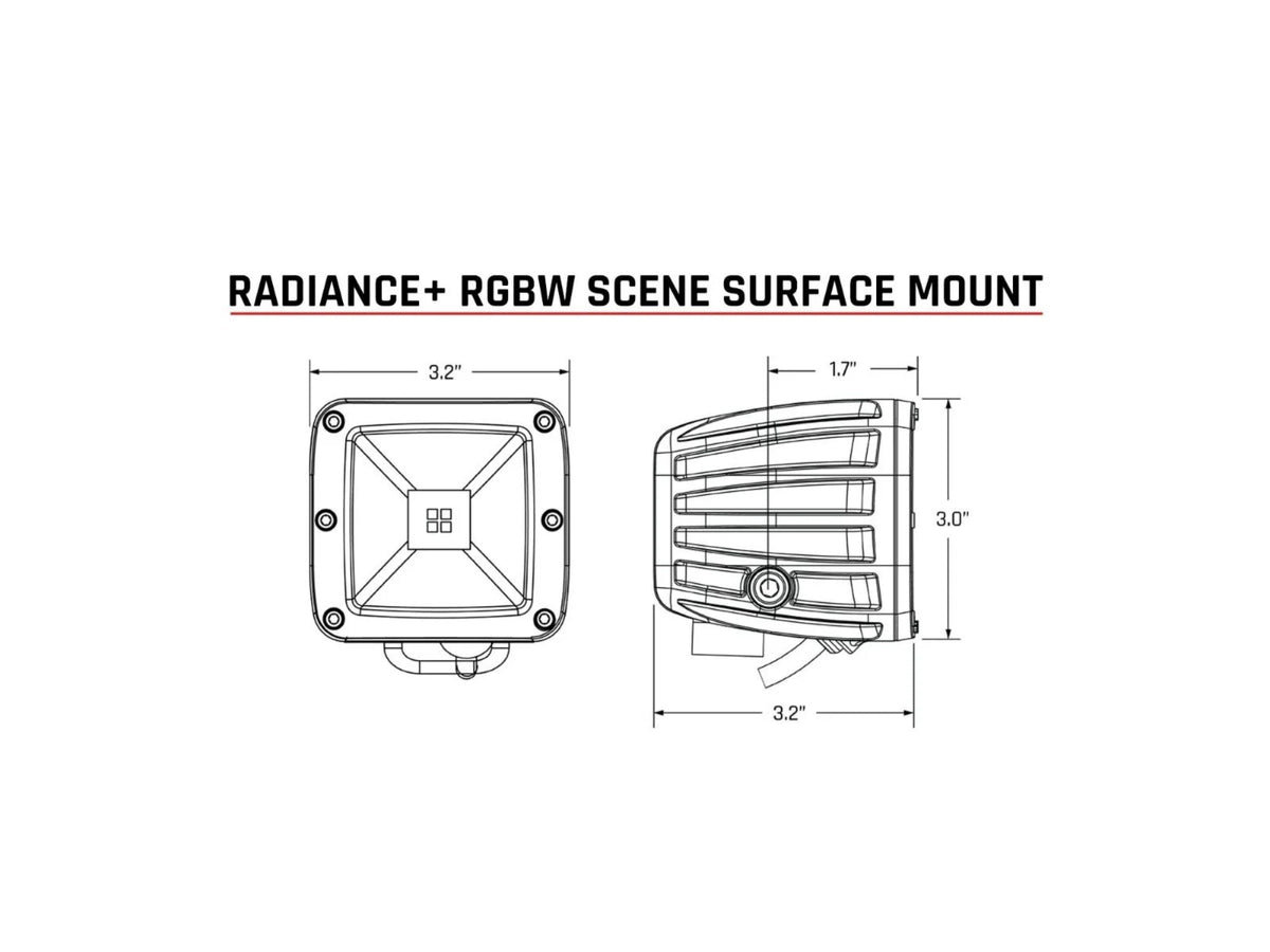 4 x Rigid Industries Radiance+ Scene RGBW Surface Mount | 2 Pair