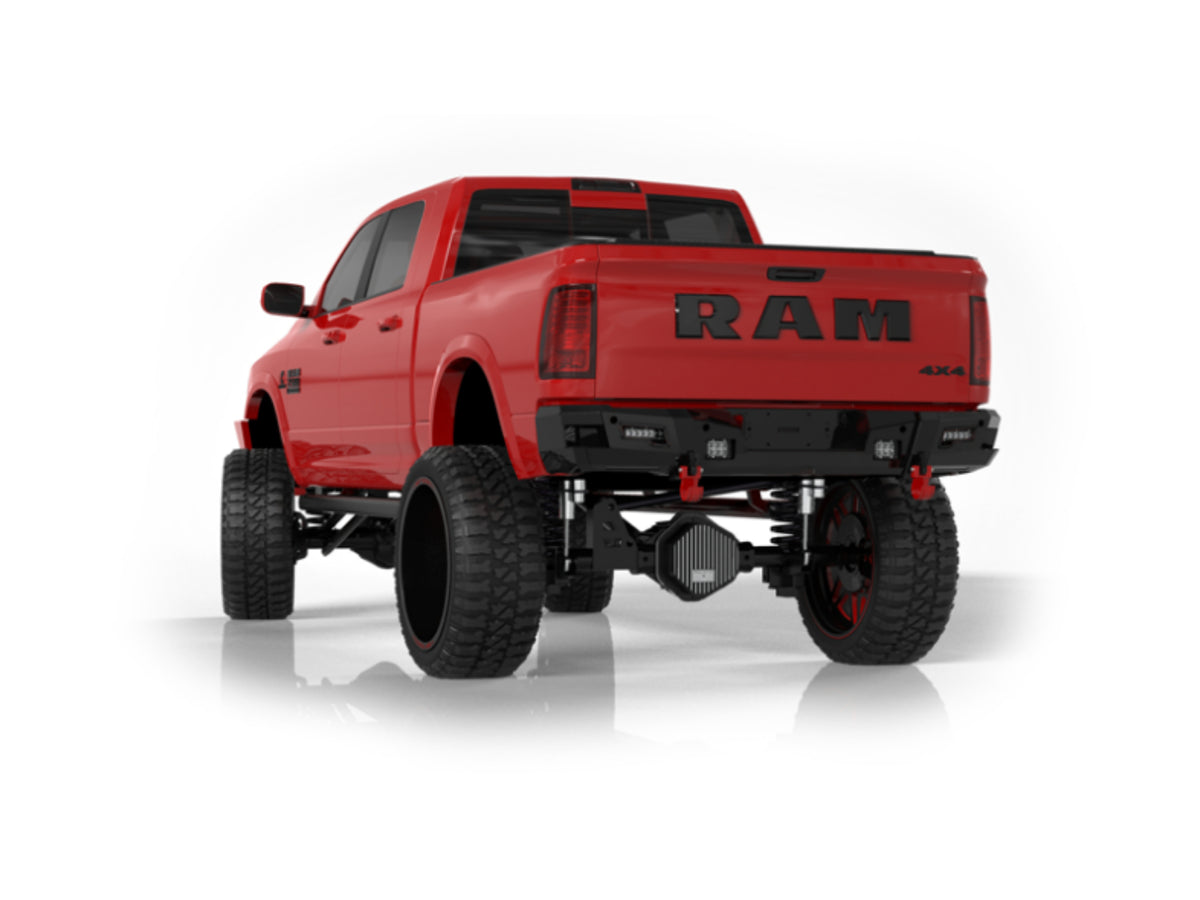 Road Armor Identity Rear Bumper Full Kit | Center Section | Shackle End Pods | Beauty Ring - Texture Black 2019-2024 RAM 2500/3500/4500