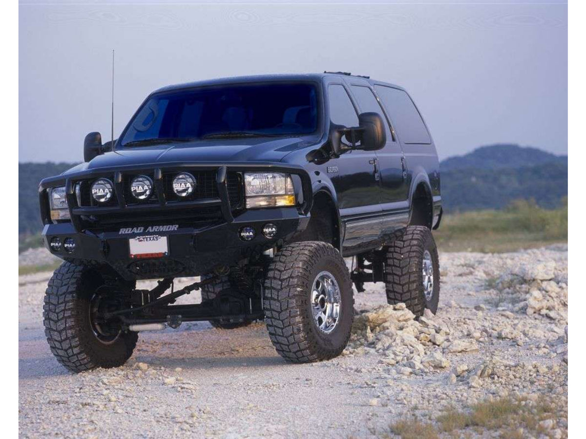 Road Armor Stealth Front Winch Bumper Titan II Guard | Round Holes - Texture Black 1999-2004 Ford F-250/F-350/F-450 Excursion